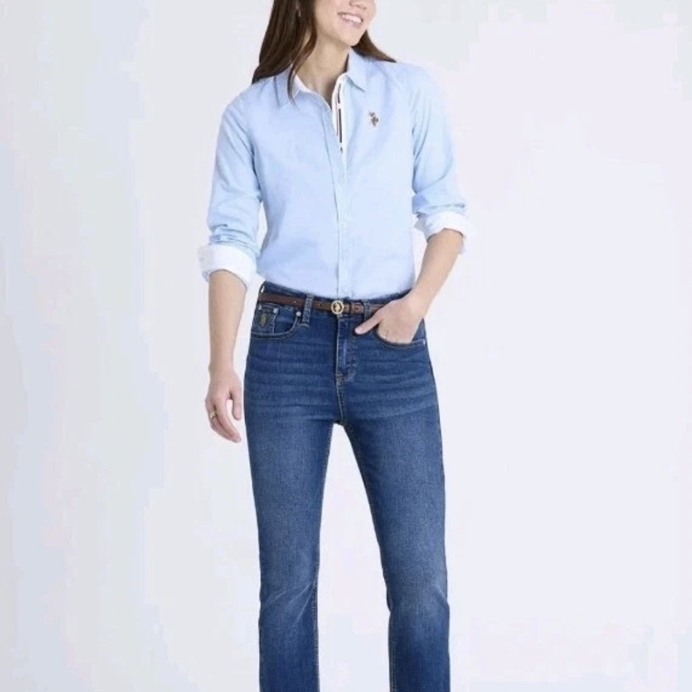 U.S. Polo Assn. Light Blue Button-Down Shirt with White Trim - Picture 8 of 11